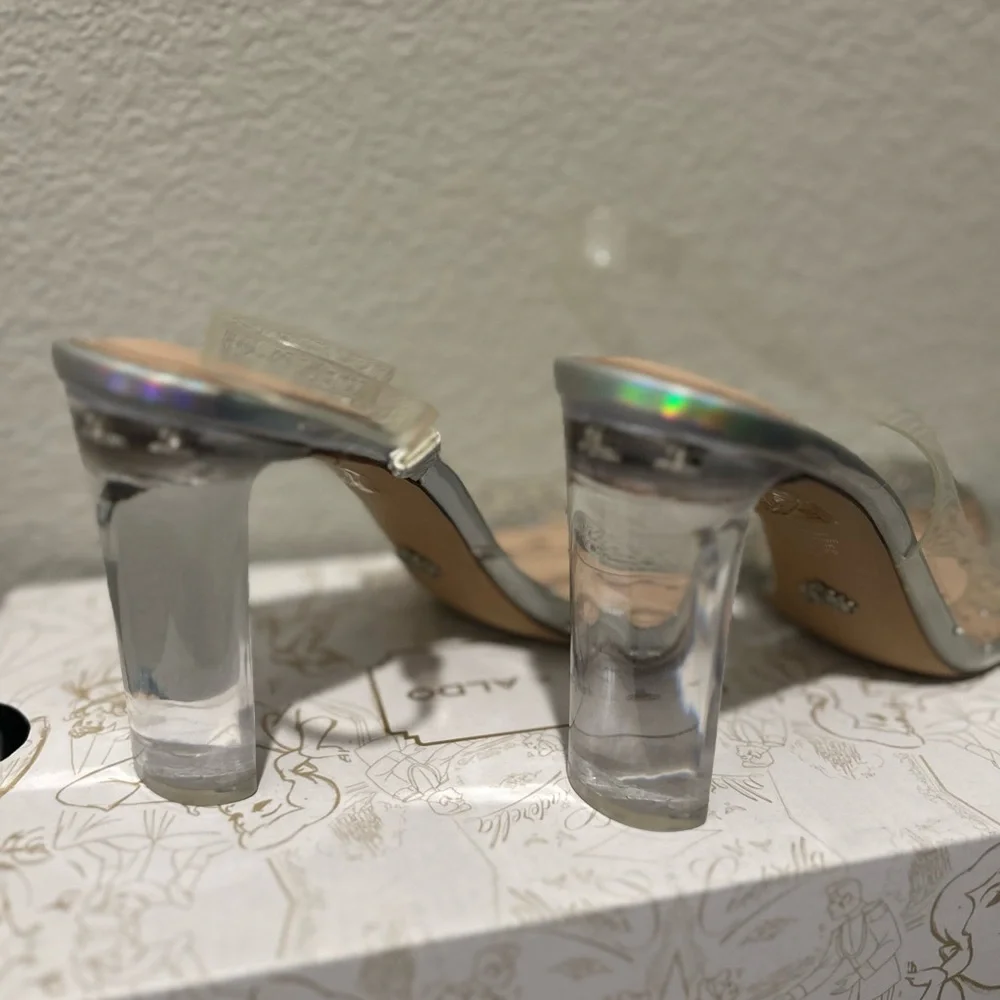 Aldo x Disney Strike Twelve Crystal Embellished Slingback Glass Slipper Heels